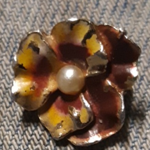 1905-1920 Art Nouvea brooch w centered pearl. - Picture 2 of 4